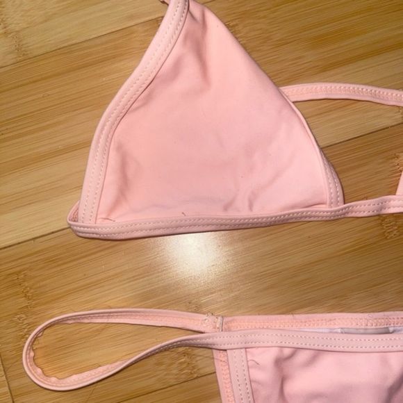 Light Pink Basic Swim Bikini Set - Picture 2 of 5